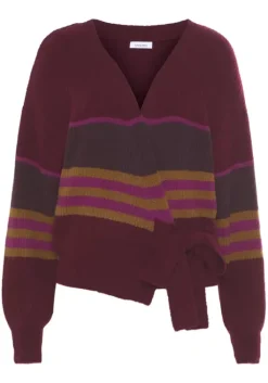 Clearance LASCANA Wickelstrickjacke Beere Gestreift