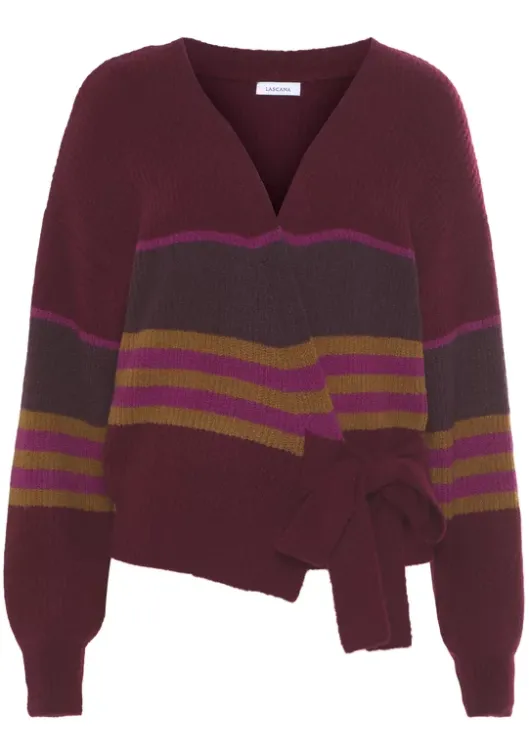 Clearance LASCANA Wickelstrickjacke Beere Gestreift