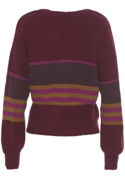 Clearance LASCANA Wickelstrickjacke Beere Gestreift