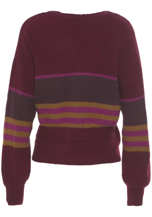 Clearance LASCANA Wickelstrickjacke Beere Gestreift