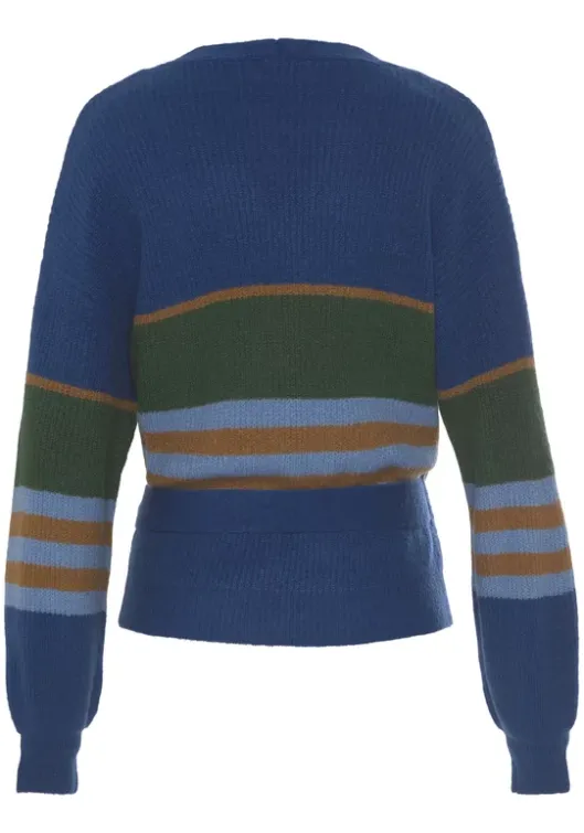 Online LASCANA Wickelstrickjacke Blau Gestreift