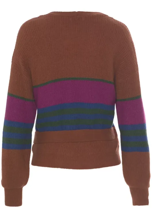 Clearance LASCANA Wickelstrickjacke Braun Gestreift